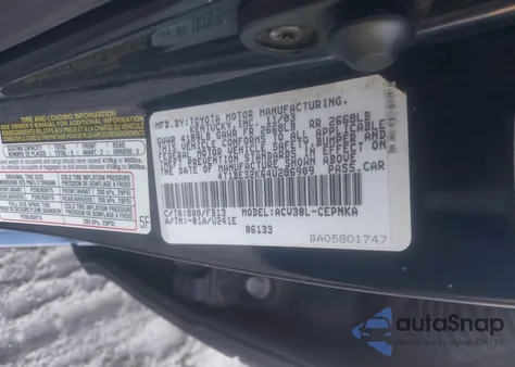 2004 Toyota Camry Le from USA, damaged, VIN 4T1BE32K64U286909